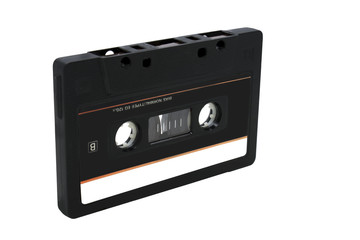 old audiocassette isolated on a white background