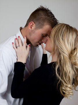 Couple hugging and kissing
