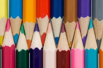 Close up of color pencils with different color