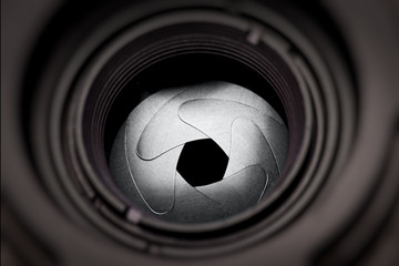 The iris diaphragm of old camera lens