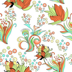 seamless pattern with decorative flowers