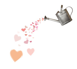 arrosoir coeur verser amour bonheur heureux pluie arroser semer © shocky