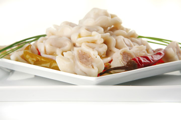 dumplings served with vegetables