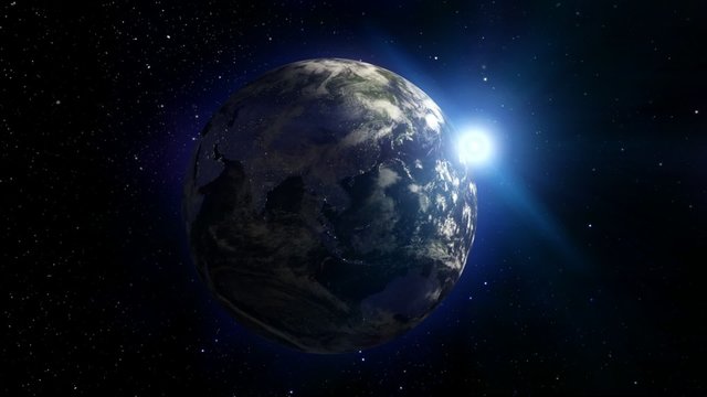 Spinning planet earth 3d animation