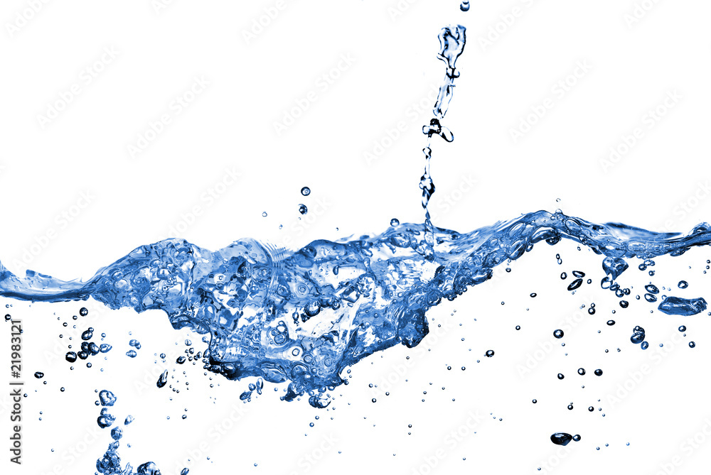 Canvas Prints water splash with bubbles isolated on white