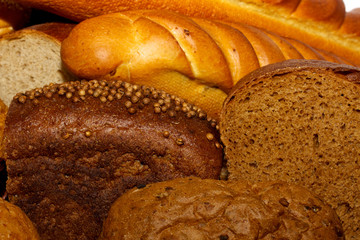 assortment of baked bread