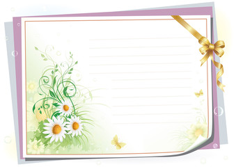 Empty paper with colorful flowers