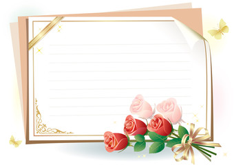Blank paper with floral ornament