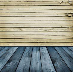 blue and yellow wooden background
