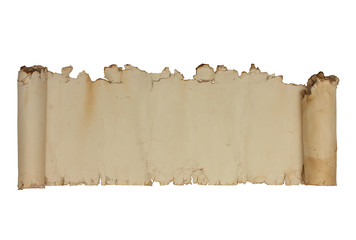 Old scroll isolated on white background