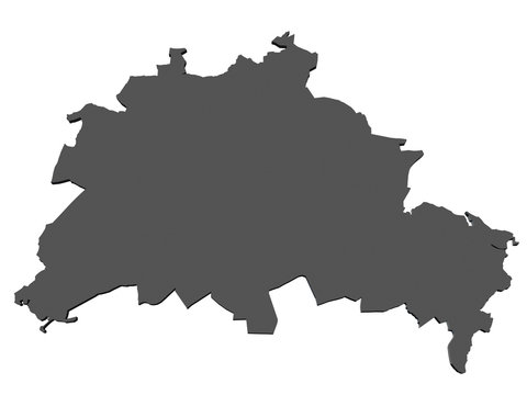 Karte von Berlin - freigestellt