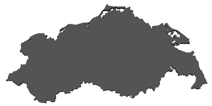 Karte von Mecklenburg Vorpommern - freigestellt