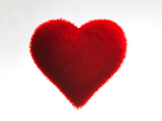 Close up of a red stuffed heart