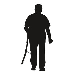 Silhouette homme en promenade