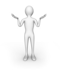 Personnage 3d étonné