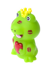 toy frog on white