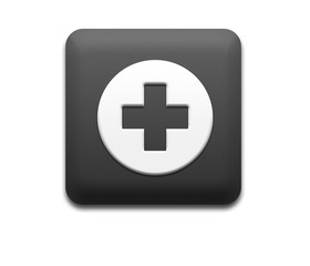 Fototapeta premium Boton cuadrado negro primeros auxilios