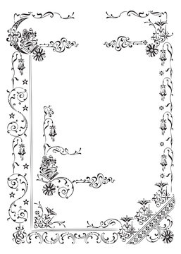 antique frame engraving (vector)