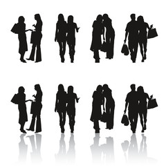 Silhouettes personnes shopping
