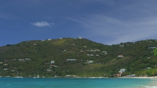 Time lapse Cane Garden Bay on Tortola (moving camera: pan)