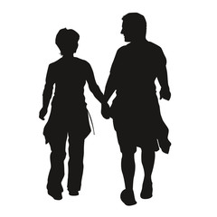 Silhouettes marchant