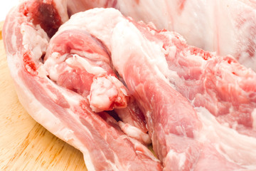 Close-up of Raw pork meat