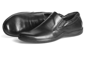 New leather men shoes isolated on white background