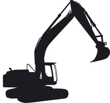 Raupen Bagger Silhouette