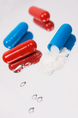 Red and blue tablets