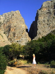 Naklejka premium dziewczyna i wąwóz Ha