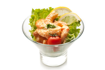 shrimp cocktail isolated on white