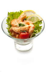 shrimp cocktail isolated on white