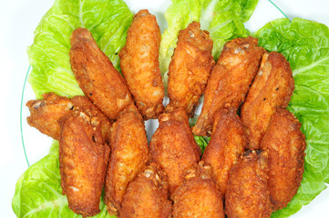 Serving Of  Deep Fried Chicken Wings