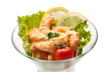 shrimp cocktail isolated on white