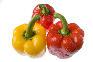 juicy peppers on white background