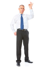 Cheerful businessman with ok sign