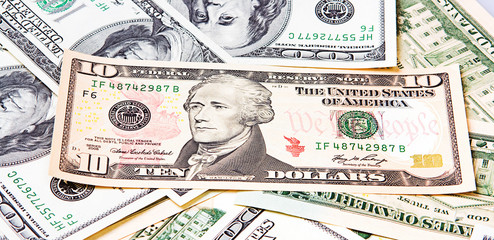 heap of American dollars (closeup)