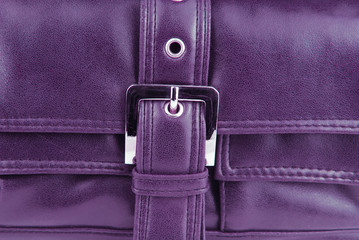 aubergine violet leather bag buckle