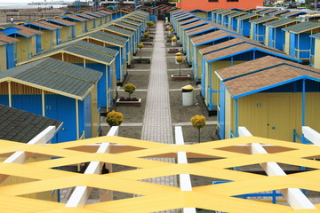 Fototapeta premium Bathing boxes on the beach