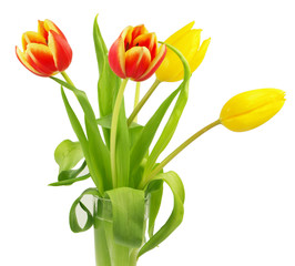 Bunch of beautiful spring tulip flowers