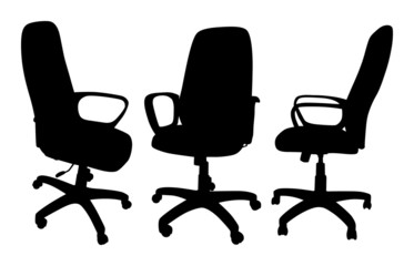 Obraz premium three office chairs silhouettes
