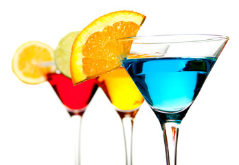 Blue cocktail drink