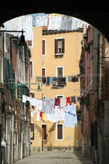 Laundry drying in Venice backstreet
