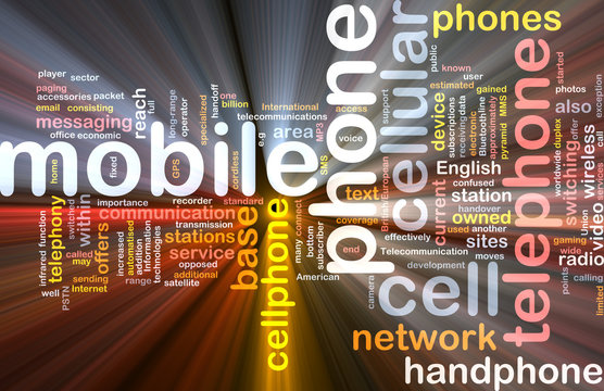 Mobile phone word cloud box package
