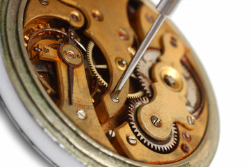 old watch repair close-up