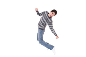 Happy man jumping