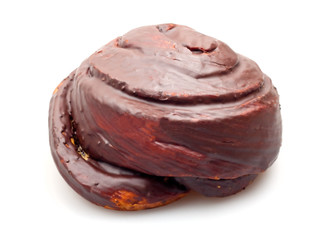 Chocolate muffin isolated on white