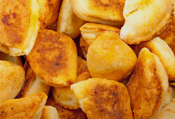 Close-up fresh baked goods background