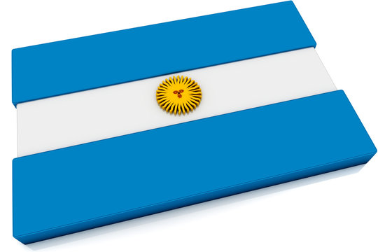 3D Argentina Flag Button