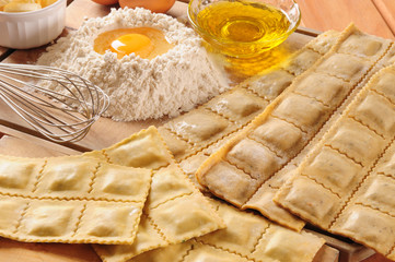 Homemade raviolis.